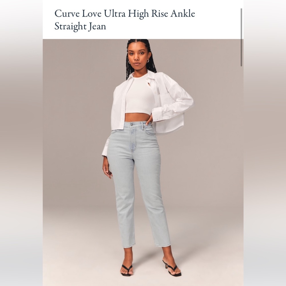 Abercrombie & Fitch Curve Love Ultra High Rise Ankle Straight Jeans!